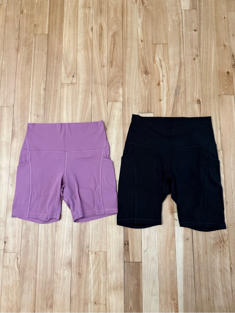 BUNDLE lululemon athletica High-Rise Bike Shorts in Black and Lavender